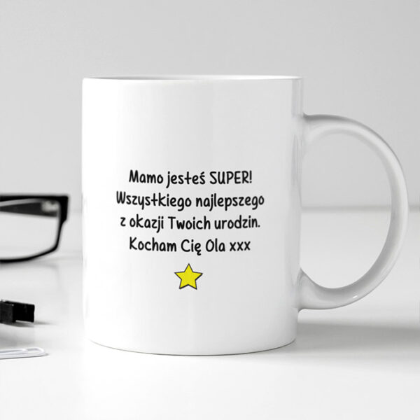 kubek z dedykacją dla super mamy na dzień matki-1